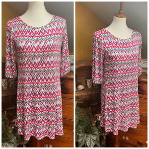 Stitch Fix Market Spruce Women Medium Dress Maeby Zig Zag Patterned Knit Fuchsia